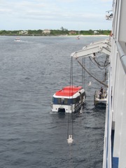 Tender landing Grand Cayman