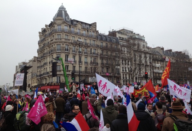 Paris: We had trouble leaving town, because an anti-gay marriage demonstration (confusingly called